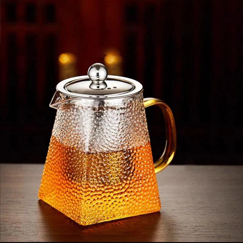 Hammer Glass Teapot With Stainless Steel Filter Heat Resistant Teapot by Bowlift