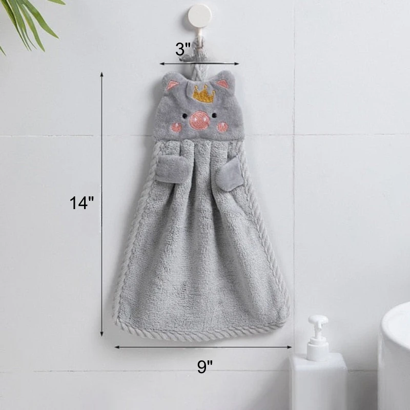 Hand Towel Household Cute Absorbent Kitchen Towel Rag Wipe Towel by Bowlift