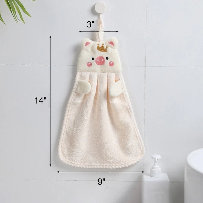 Hand Towel Household Cute Absorbent Kitchen Towel Rag Wipe Towel by Bowlift