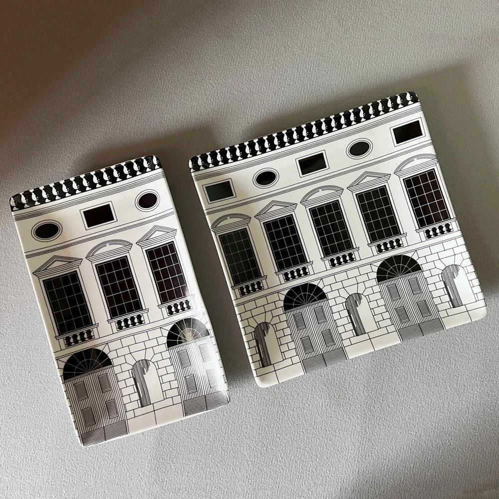 Handmade Ceramic Neuschwanstein Castle Building Rectangle Plate by Bowlift
