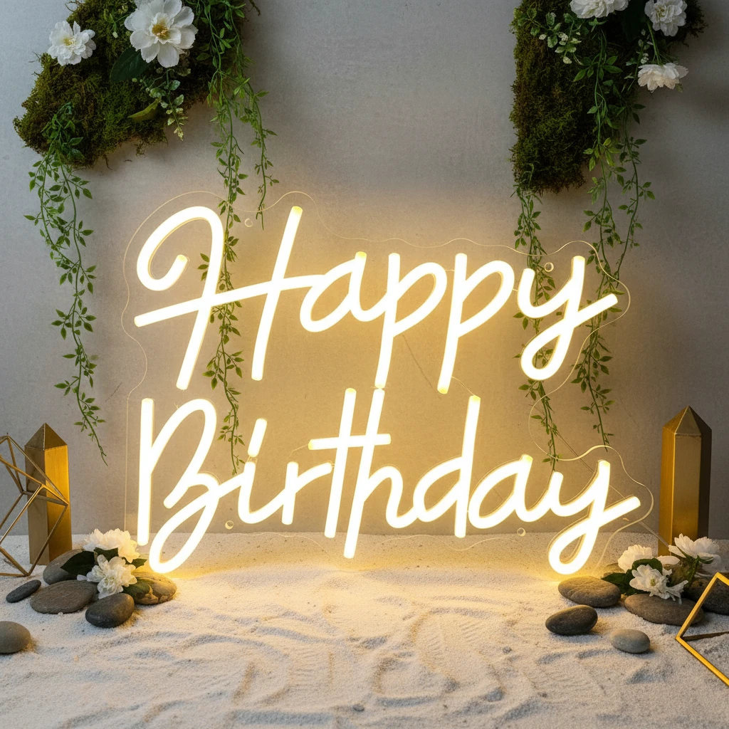 Happy Birthday Neon Sign for Party Decor by Neonchics