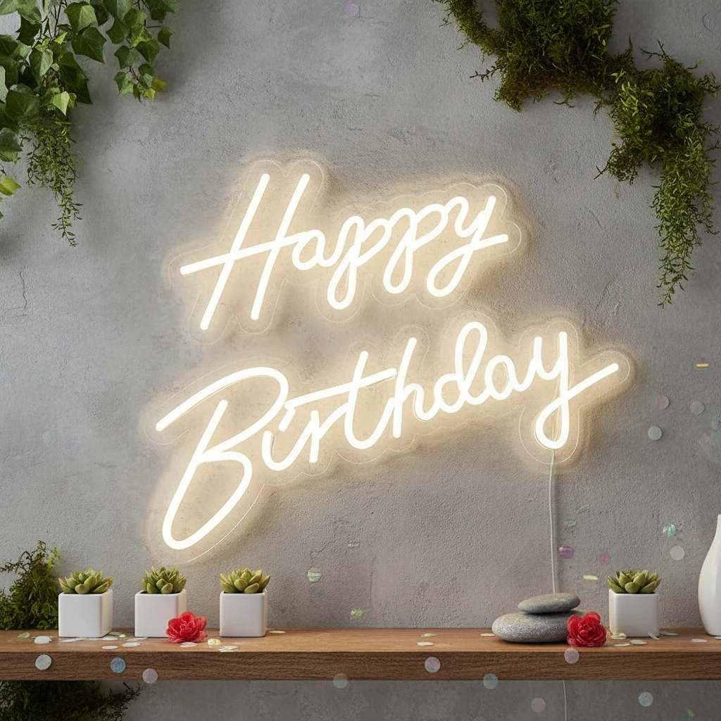 Happy Birthday Neon Signs by Neonchics