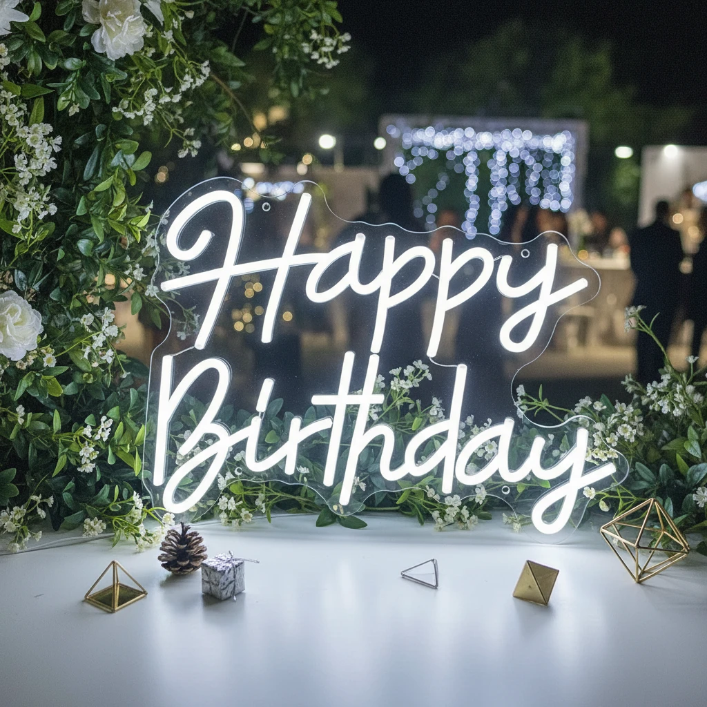 Happy Birthday Neon Sign for Party Decor by Neonchics