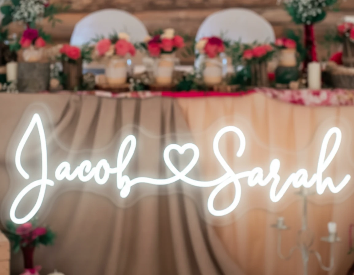 Heart Wedding Neon Sign by Neonchics