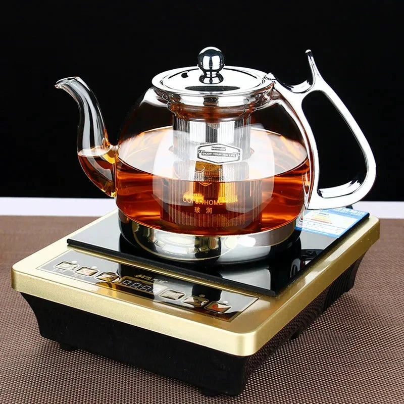 Heat Resistant Clear Glass Teapot Household Thickened Tea Kettle by Bowlift