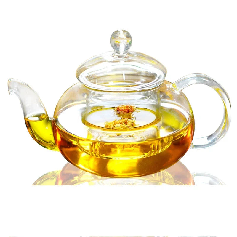 Heat Resistant Glass Tea Pot Glass Teapot with Infuser Tea Pot Set by Bowlift