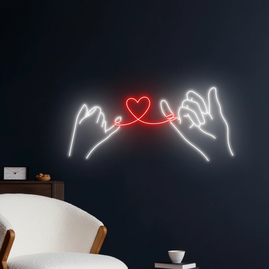 Couple Hand&Heart Lover Neon Sign Room Wall Art Decor by Neonchics