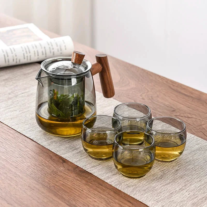 High Borosilicate Glass Teapot Heat Resistant Transparent Teaware by Bowlift