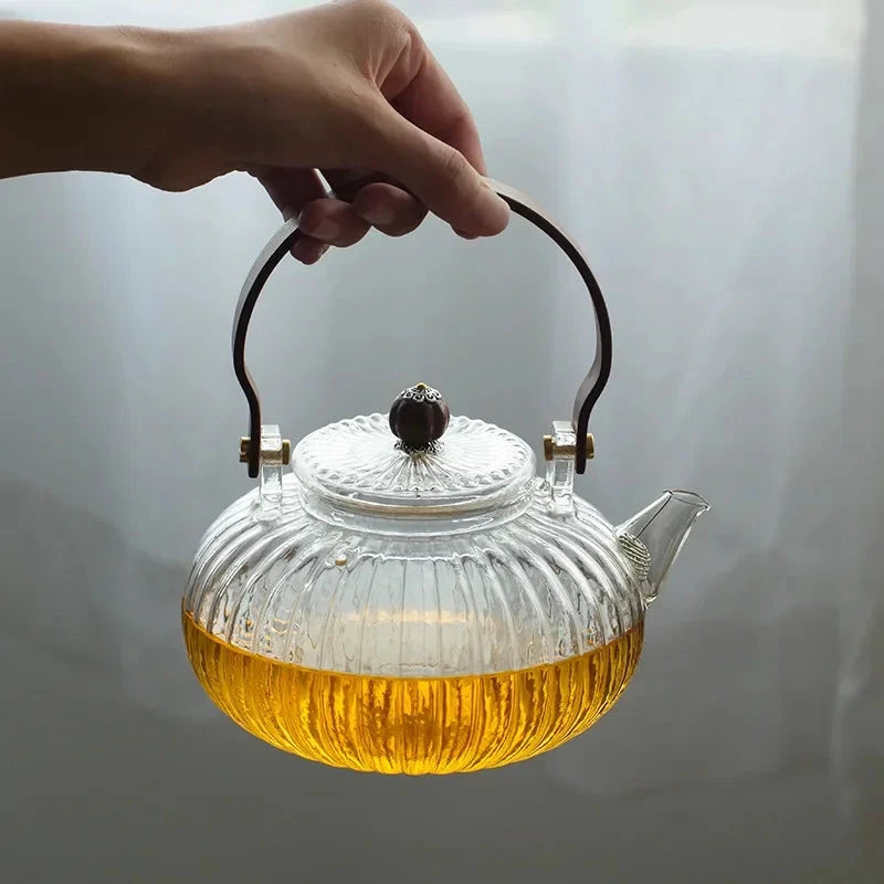 High Borosilicate Glass Teapot Heat Resistant Transparent Teaware by Bowlift