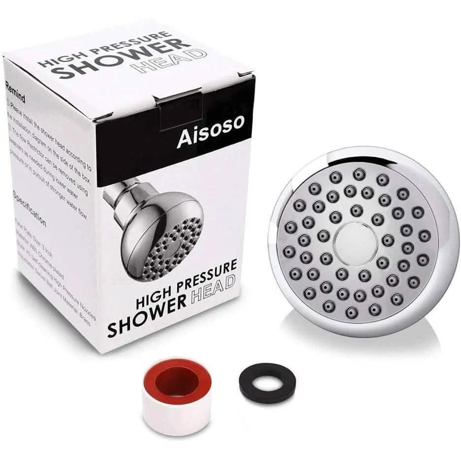 High Pressure Showerhead 3" Anti-Clog Anti-Leak Fixed with Adjustable Swivel Ball Joint Made of Brass by BowLift
