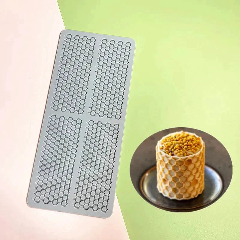 Hollow Out Butterfly Honeycomb Sugar Lace Pad Baking Silicone Mold by Bowlift