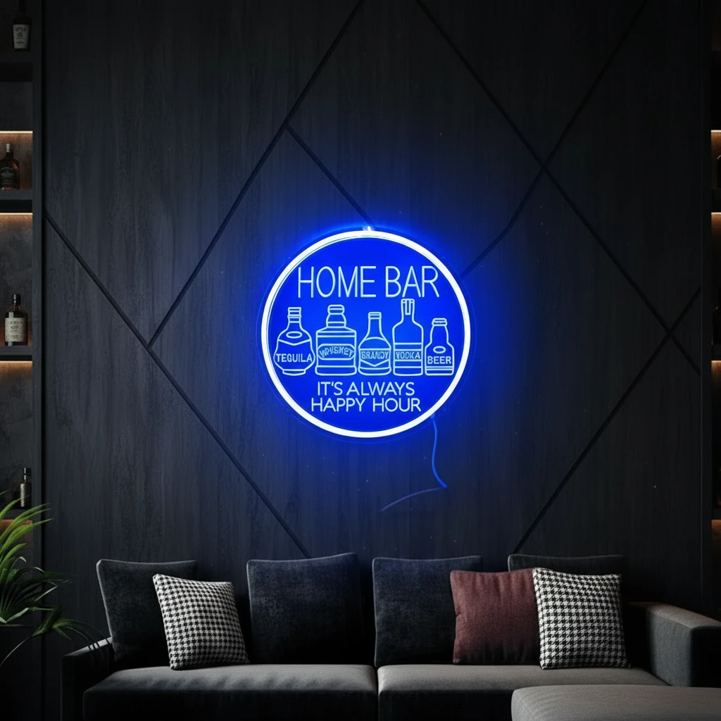 Neon Bar Sign Pub Beer Wine Wall Art Decor Sign by Neonchics
