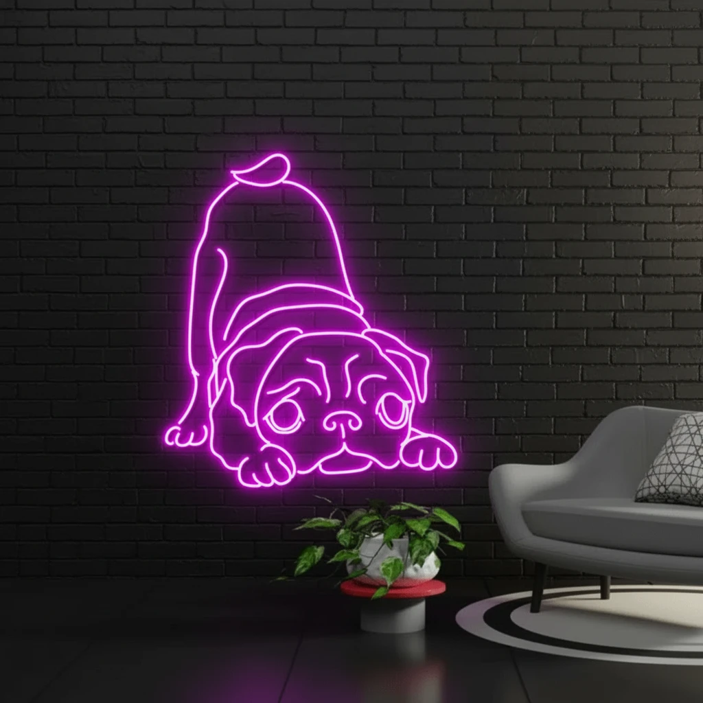 Pug Dog Led Neon Sign by Neonchics