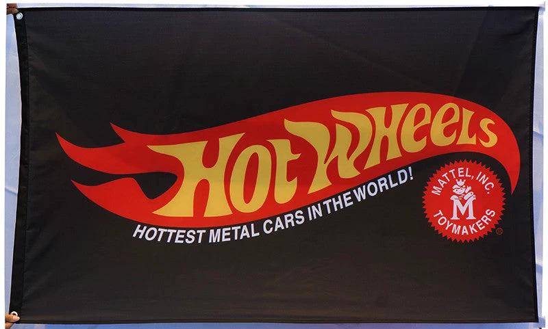 Hot Wheels Flag-3x5 FT-100% polyester Banner-Blue-Black-Yellow by flagsshop