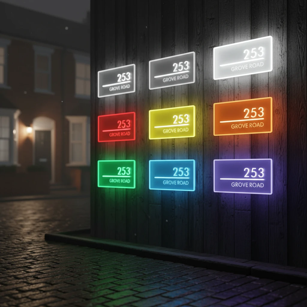 Custom Led Address Number Sign House Sign Light Box by Neonchics
