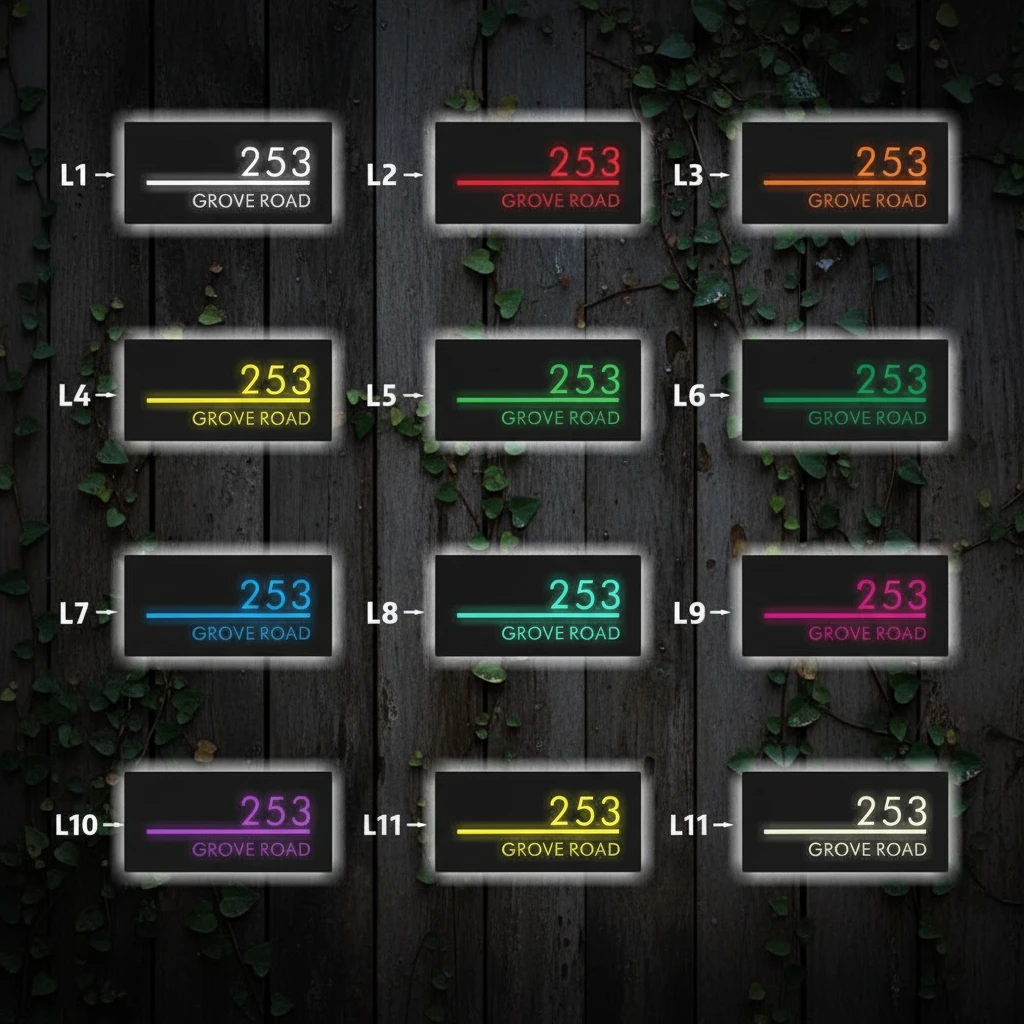 Custom Led Address Number Sign House Sign Light Box by Neonchics