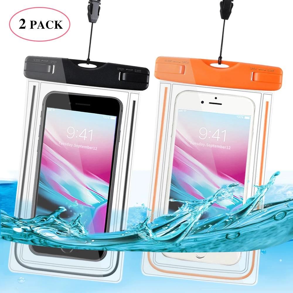 Universal Waterproof Case, Waterproof Phone Pouch Dry Bag IPX8 Luminous for iPhone X/8/8plus/7/7plus/6s/6/6s plus Samsung galaxy s8/s7 Google Pixel HTC10 by flagsshop