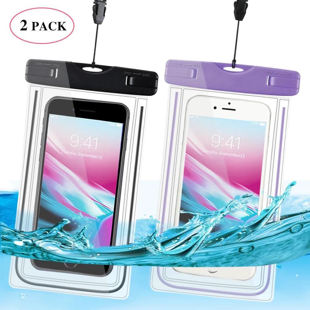 Universal Waterproof Case, Waterproof Phone Pouch Dry Bag IPX8 Luminous for iPhone X/8/8plus/7/7plus/6s/6/6s plus Samsung galaxy s8/s7 Google Pixel HTC10 by flagsshop