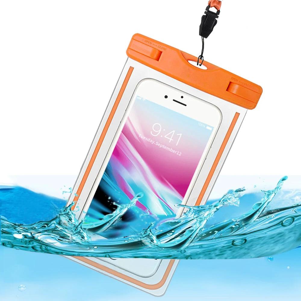 Universal Waterproof Case, Waterproof Phone Pouch Dry Bag IPX8 Luminous for iPhone X/8/8plus/7/7plus/6s/6/6s plus Samsung galaxy s8/s7 Google Pixel HTC10 by flagsshop
