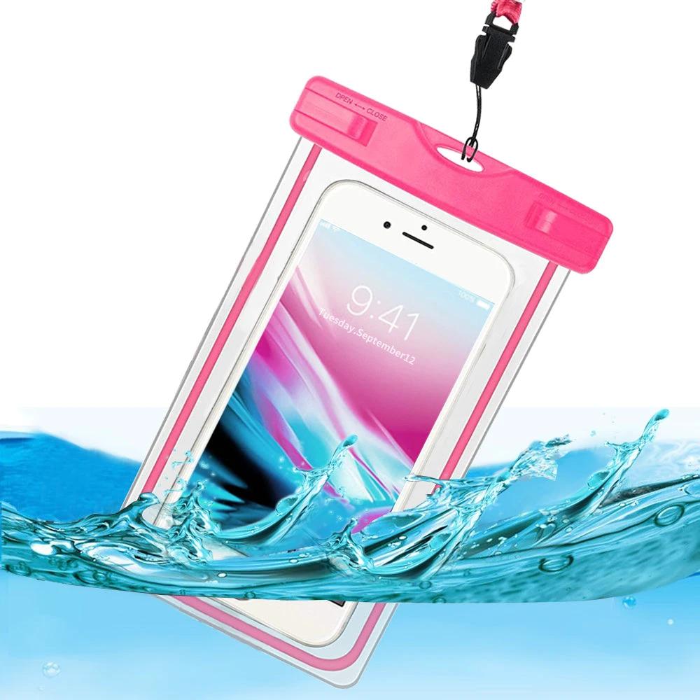 Universal Waterproof Case, Waterproof Phone Pouch Dry Bag IPX8 Luminous for iPhone X/8/8plus/7/7plus/6s/6/6s plus Samsung galaxy s8/s7 Google Pixel HTC10 by flagsshop