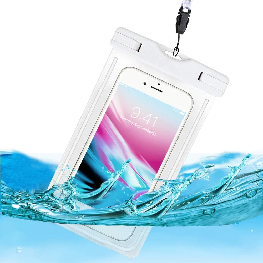 Universal Waterproof Case, Waterproof Phone Pouch Dry Bag IPX8 Luminous for iPhone X/8/8plus/7/7plus/6s/6/6s plus Samsung galaxy s8/s7 Google Pixel HTC10 by flagsshop