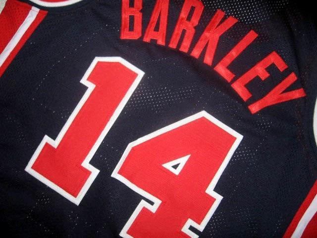 Charles Barkley Jersey #14 Team USA Basketball Navy Blue by My store basketball