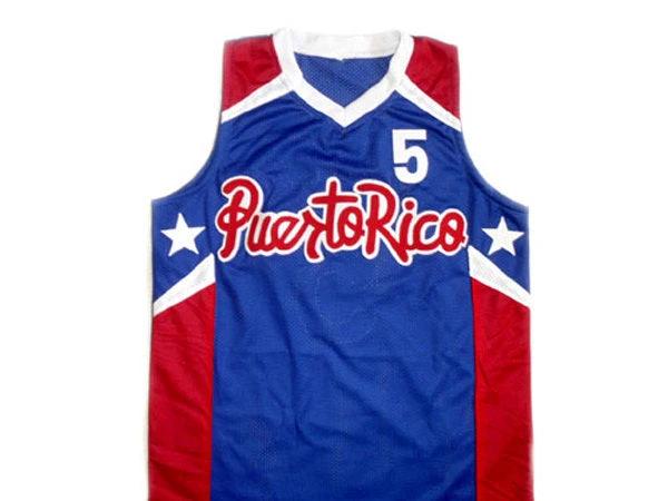 Jose JJ Barea Jersey #5 Puerto Rico Basketball Blue by My store basketball