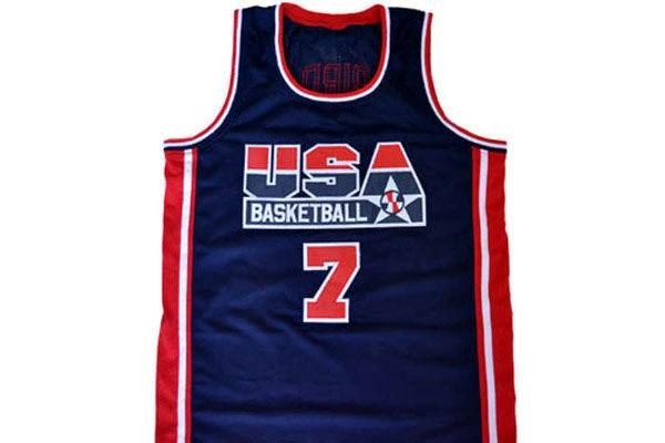 Larry Bird Jersey #7 Team USA Basketball Navy Blue by My store basketball