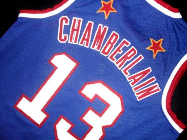 Wilt Chamberlain Jersey #13 Harlem Globetrotters Basketball Blue by My store basketball