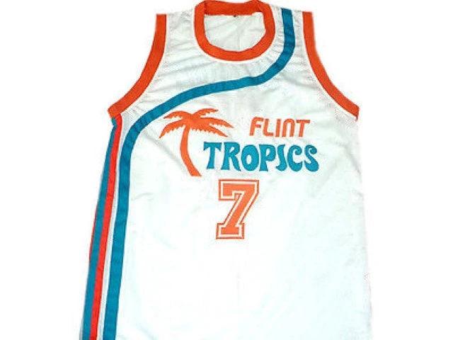 Funkystuff Jersey #7 Flint Tropics Semi Pro Basketball White by My store basketball
