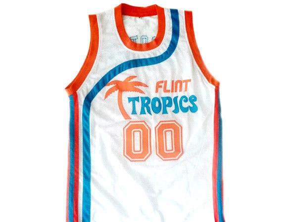 Scootsie Doubleday Jersey #00 Flint Tropics Semi Pro Basketball White by My store basketball