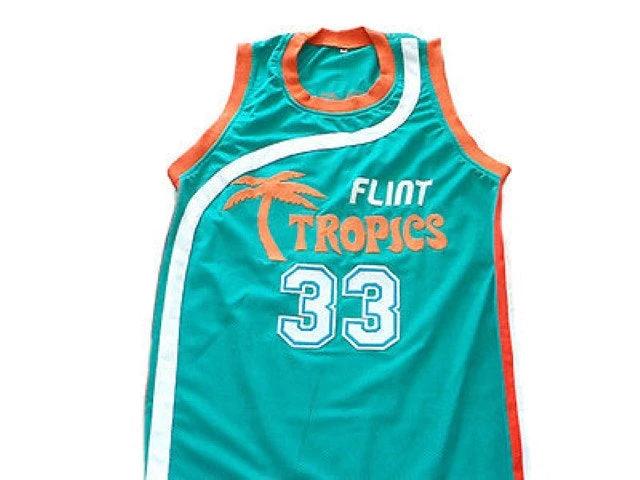 Jackie Moon Jersey #33 Flint Tropics Semi Pro Basketball Teal Green by My store basketball