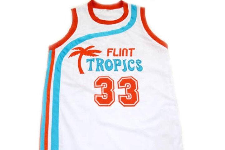 Jackie Moon Jersey #33 Flint Tropics Semi Pro Basketball White by My store basketball