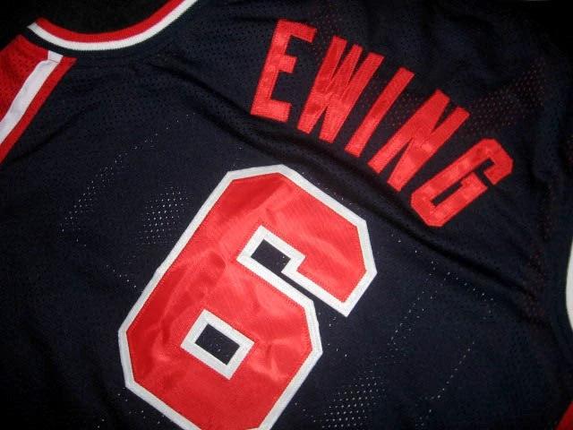 Patrick Ewing Jersey #6 Team Usa Basketball Navy Blue by My store basketball