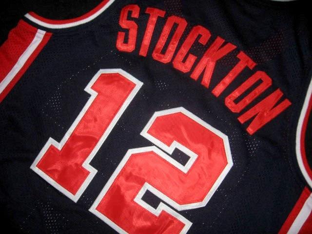 John Stockton Jersey #12 Team USA Basketball Navy Blue by My store basketball