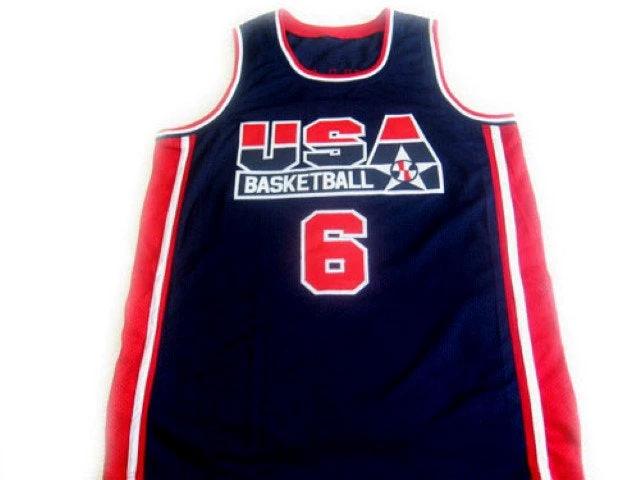 Patrick Ewing Jersey #6 Team Usa Basketball Navy Blue by My store basketball