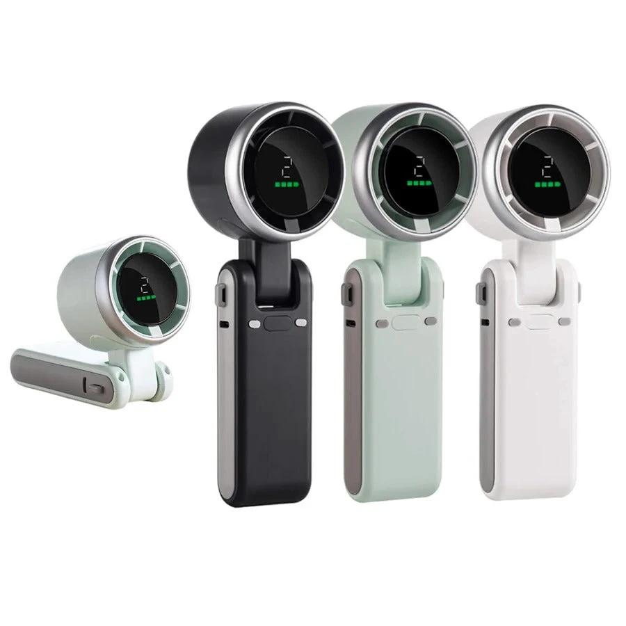 Foldable Handheld Turbo Fan with Digital Display by BowLift