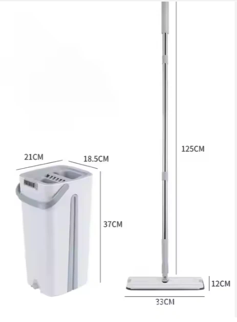 Flat Bottom Mop and Bucket Set with Aluminum Handle Bowlift by Bowlift