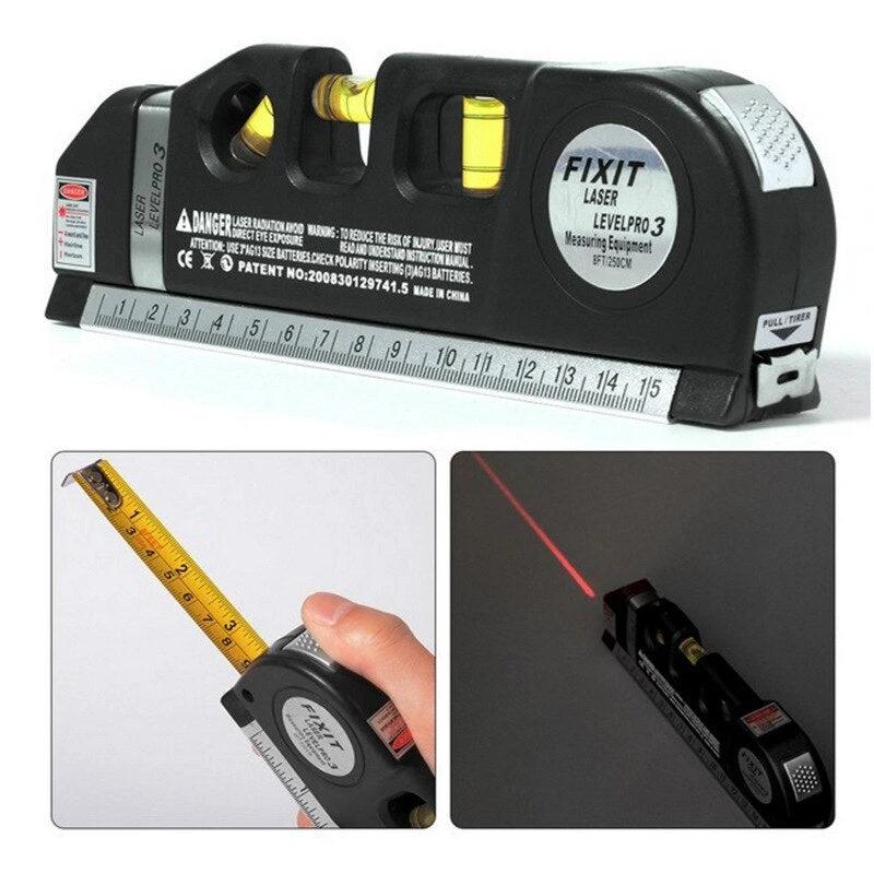 in-1 Tool – Laser Level with Ruler, Level, and Protractor Bowlift by Bowlift