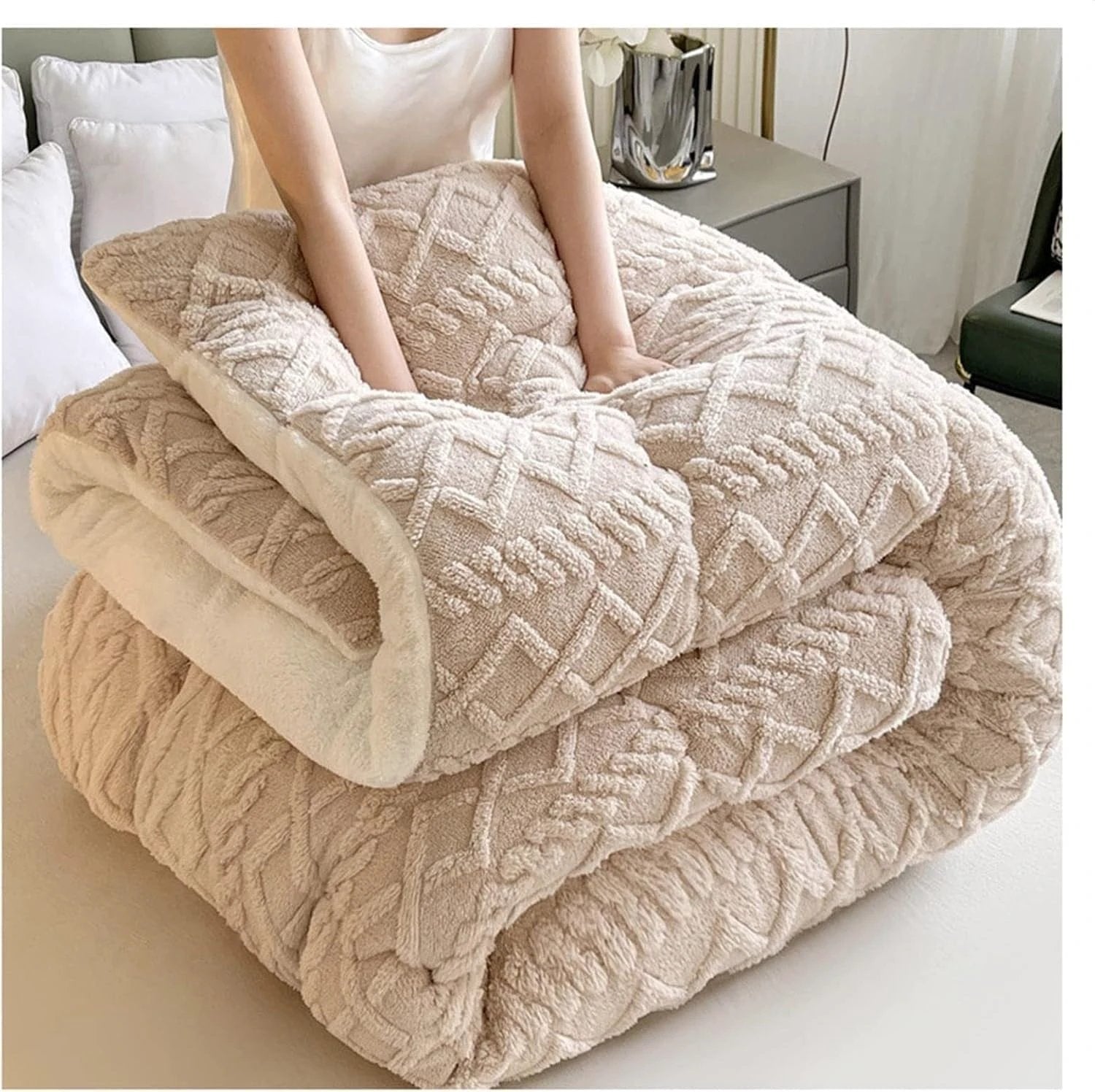 Thick Snuggle Sherpa Blanket by Casa & Beyond