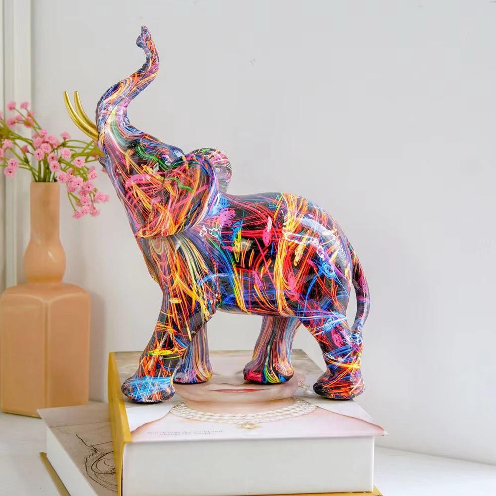 Artistic Elephant Graffiti Figurine by Casa & Beyond