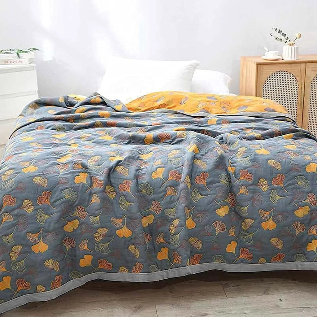 Ginkgo Leaf Throw Blanket by Casa & Beyond