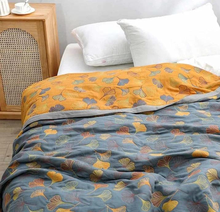 Ginkgo Leaf Throw Blanket by Casa & Beyond