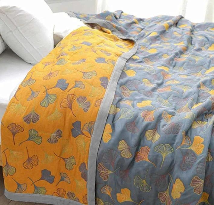 Ginkgo Leaf Throw Blanket by Casa & Beyond