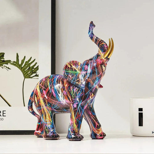 Artistic Elephant Graffiti Figurine by Casa & Beyond