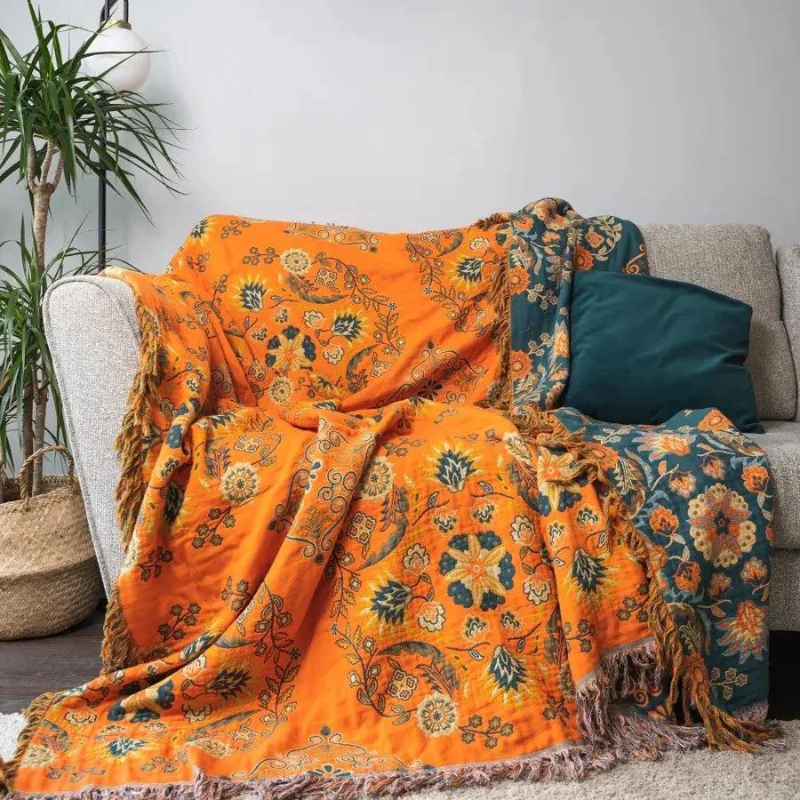 Marigold Reversible Throw Blanket by Casa & Beyond