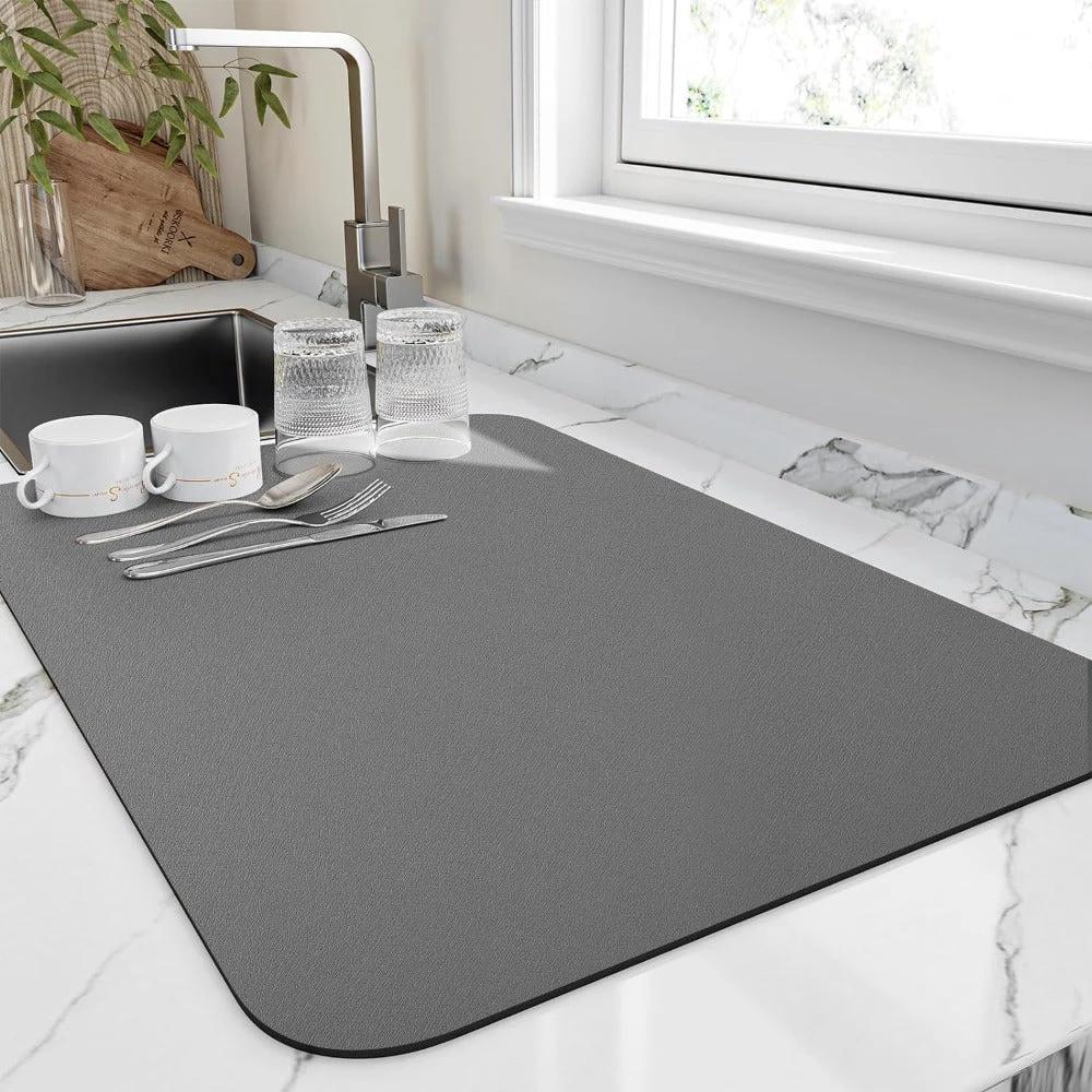 Quick Dry Kitchen Dish Mat | Highly Absorbent by Casa & Beyond