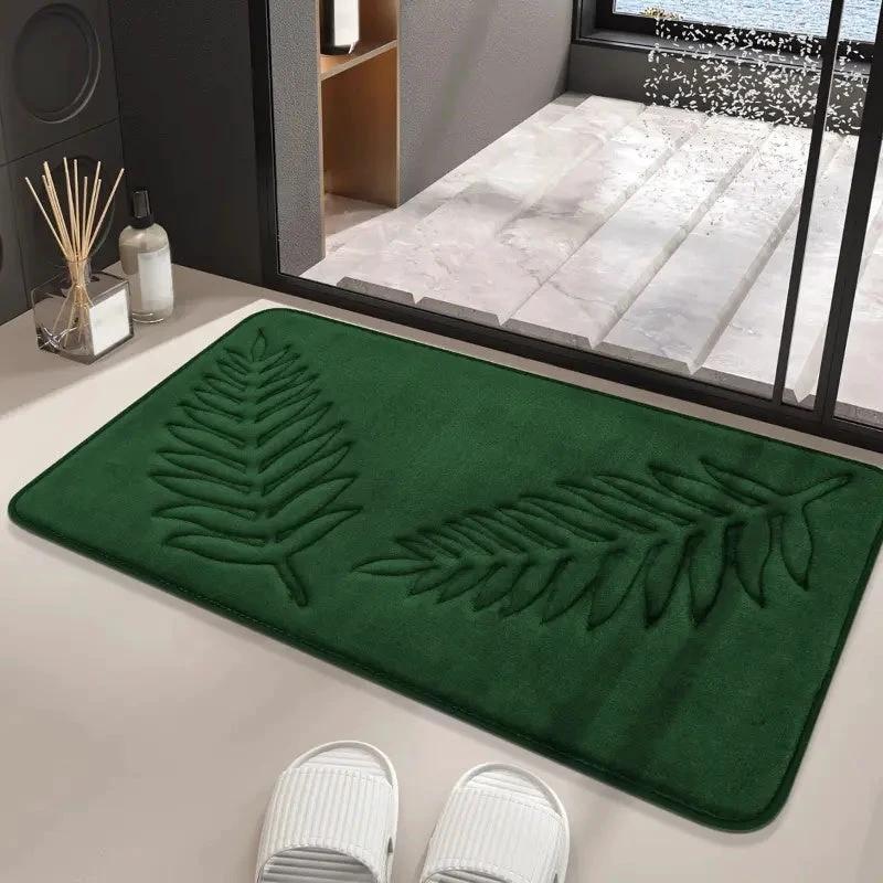 Lush Leaf Comfort Bath Mat Set - 2Pcs by Casa & Beyond