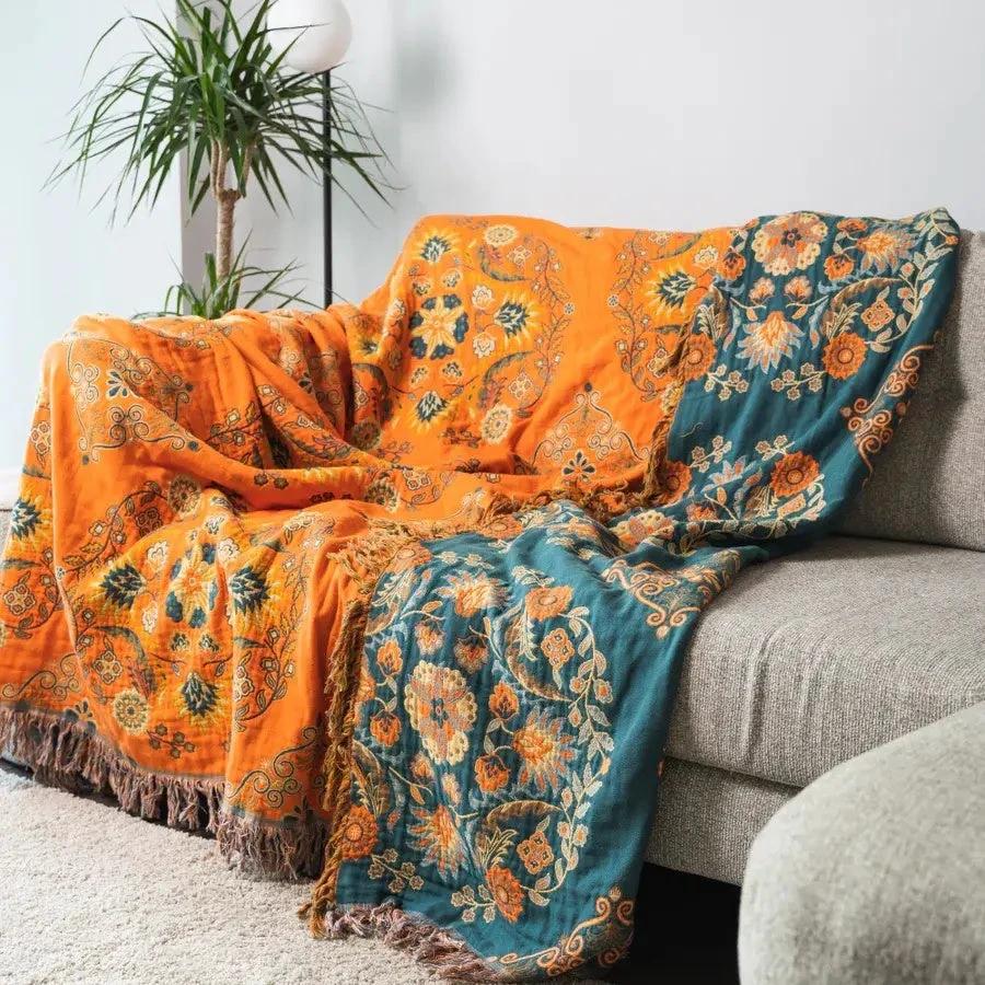 Marigold Reversible Throw Blanket by Casa & Beyond