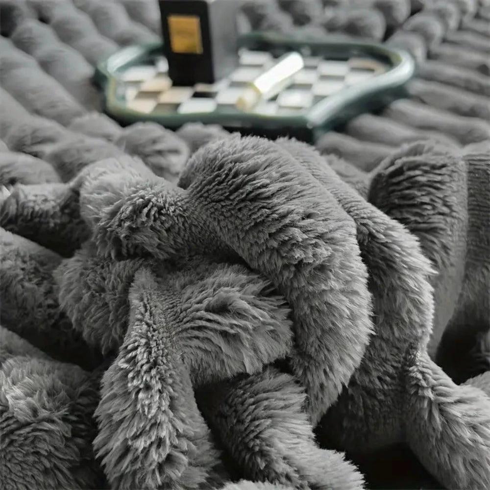 Plush Stripped Throw Blanket™️ by Casa & Beyond